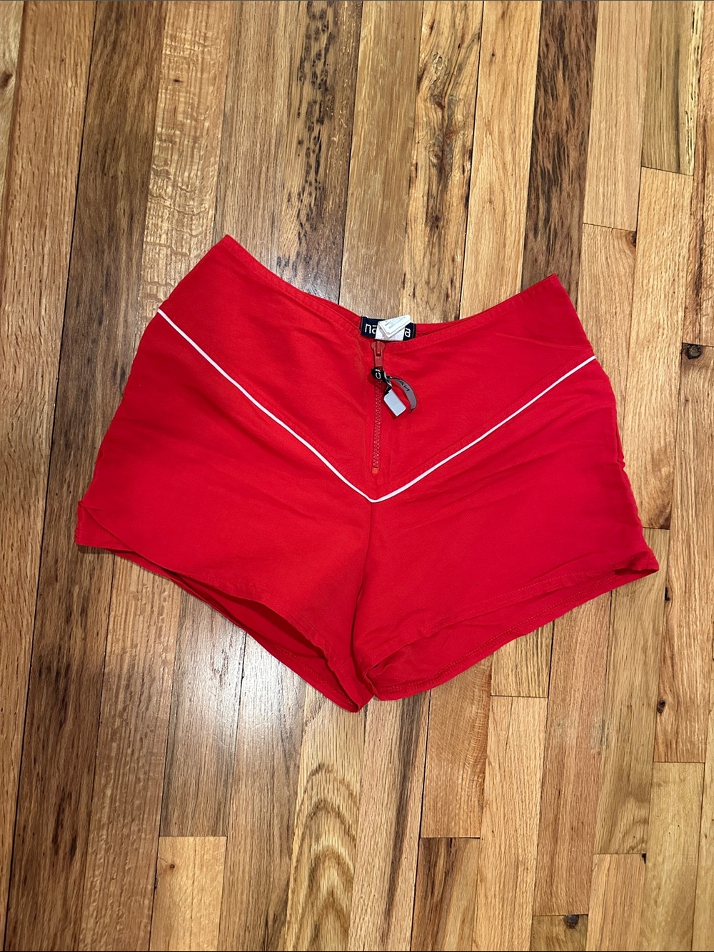 Vintage Nautical Swim Shorts Red